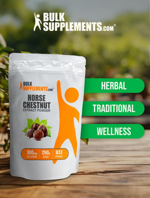 Bulksupplements.Com Horse Chestnut Extract Powder - Horse Chestnut Supplement, Horse Chestnut Seed Extract - Herbal, Gluten Free, 300Mg per Serving, 1Kg (2.2 Lbs) (Pack of 1) 