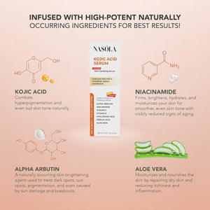 Kojic Acid Serum for Skin Clarifying, Complexion Revitalization Fade Cream with Alpha Arbutin, Vitamin C & E, & Niacinamide