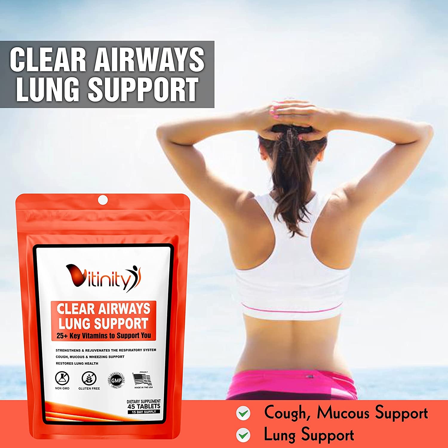 Lung Cleanse & Respiratory Support Supplement-Natural Lung Health Complex-Lung Detox for Those with Breathing, Asthma, Seasonal Allergy (30 Day) 