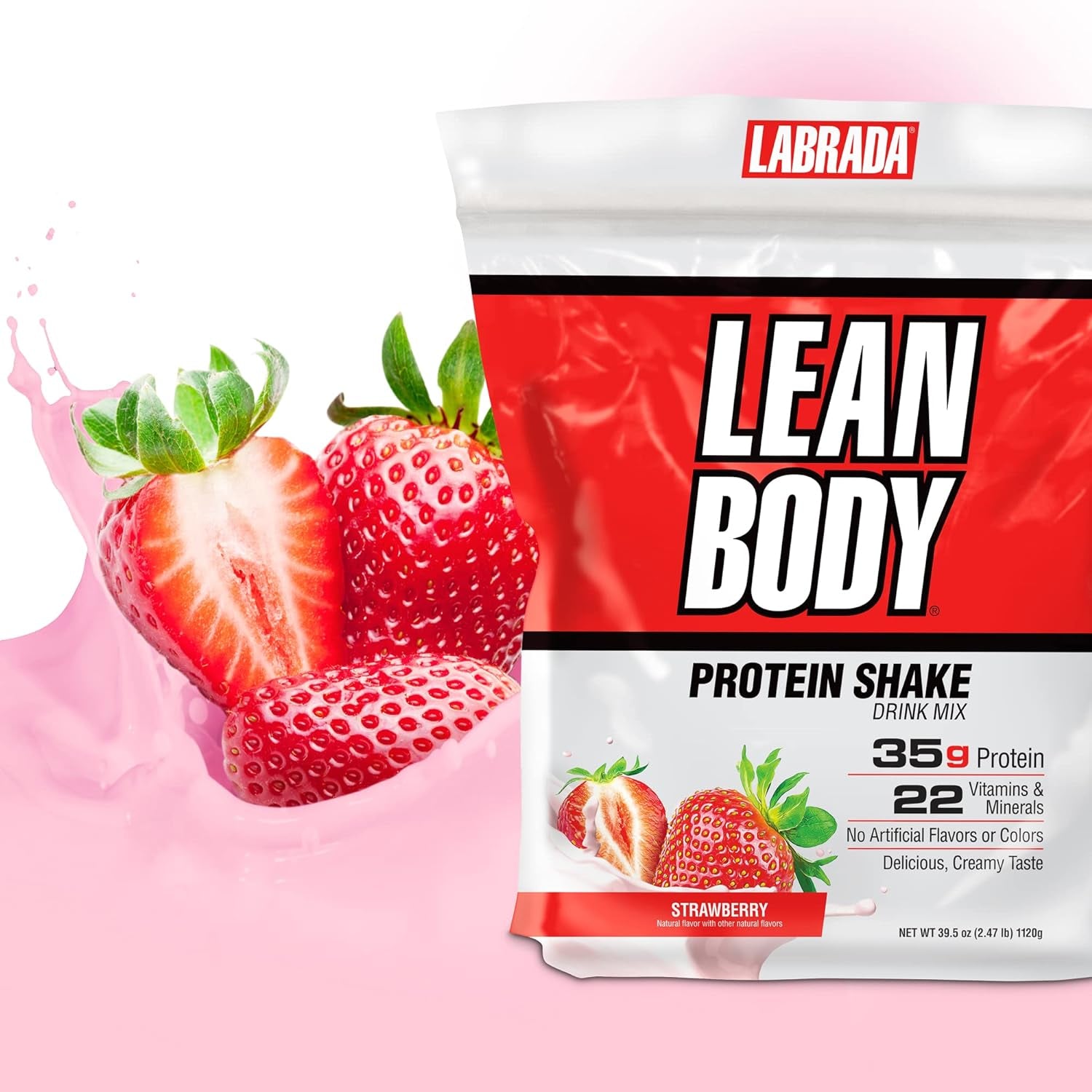 LABRADA Nutrition – Lean Body High Protein Meal Replacement Shake, Whey Protein Powder for Weight Loss and Muscle Growth, Chocolate Peanut Butter, 2.47LB Tub Packaging May Vary