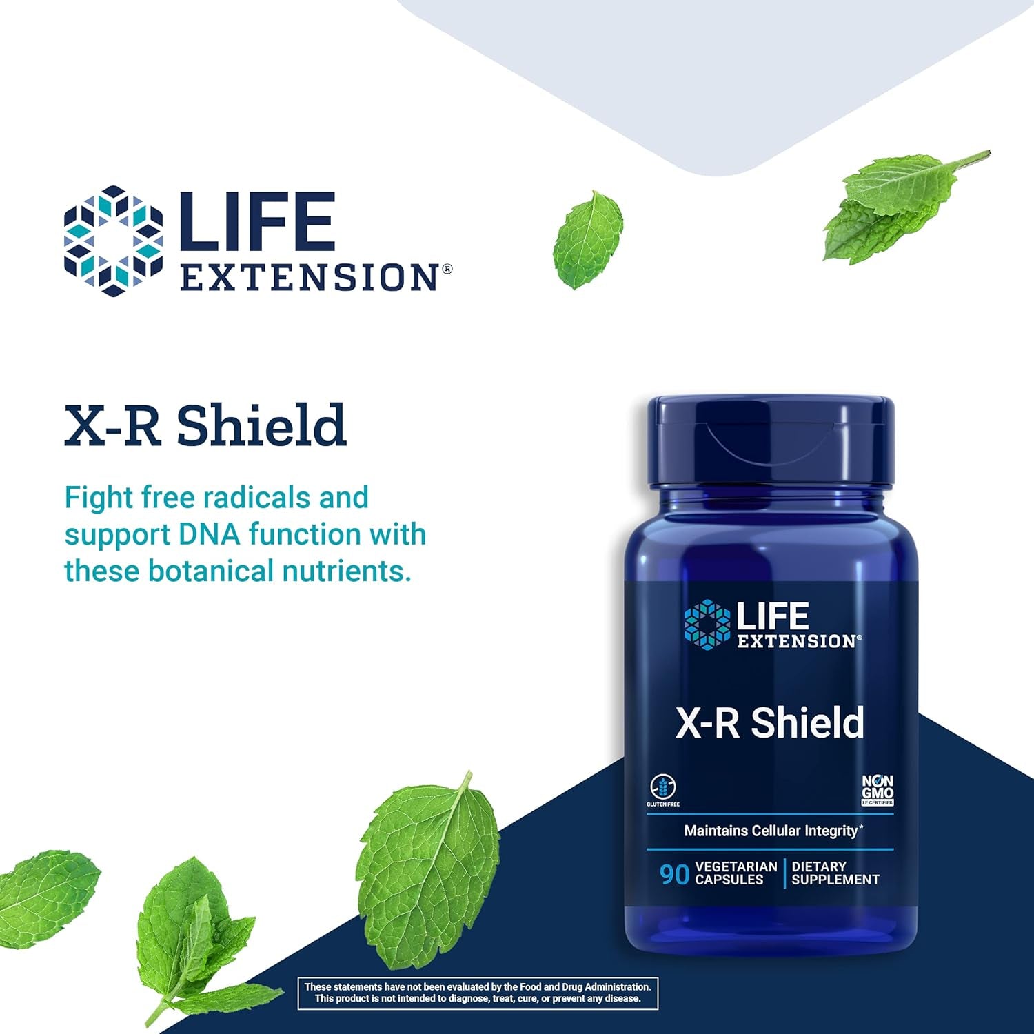 Life Extension X-R Shield Powerful Antioxidant Support - Spirulina, Lemon Balm, Gingko Supports Cellular Integrity, DNA Health & Immune System Health - Non-Gmo, Gluten Free - 90 Vegetarian Capsules