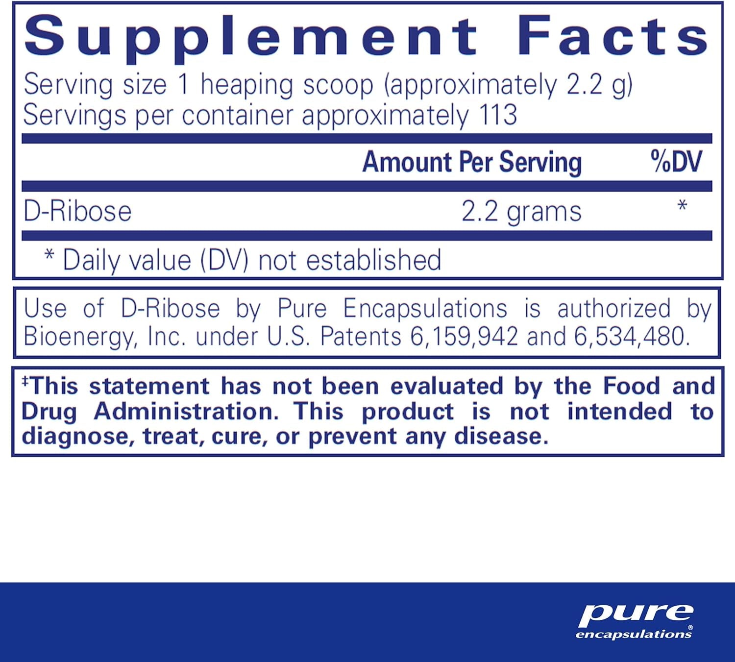 Pure Encapsulations Ribose | Hypoallergenic Supplement with Rapid Energy Repletion for Intense Exercise | 8.8 Ounces