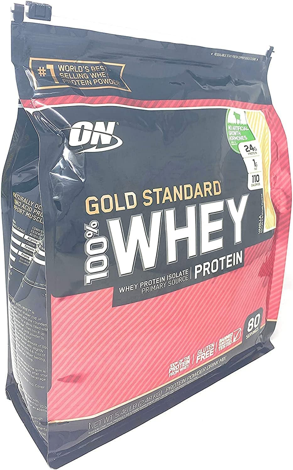 Optimum Nutrition 100% Whey Gold Standard, Vanilla Ice Cream, 2 Pound 