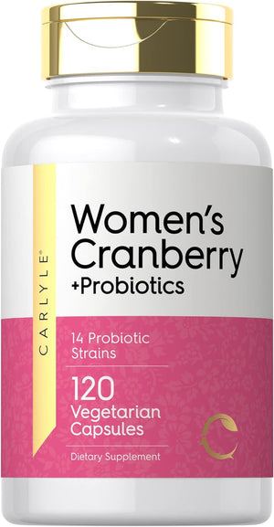 Women'S Cranberry plus Probiotics | 120 Capsules | with 14 Probiotic Strains | Vegetarian, Non-Gmo, Gluten Free Supplement