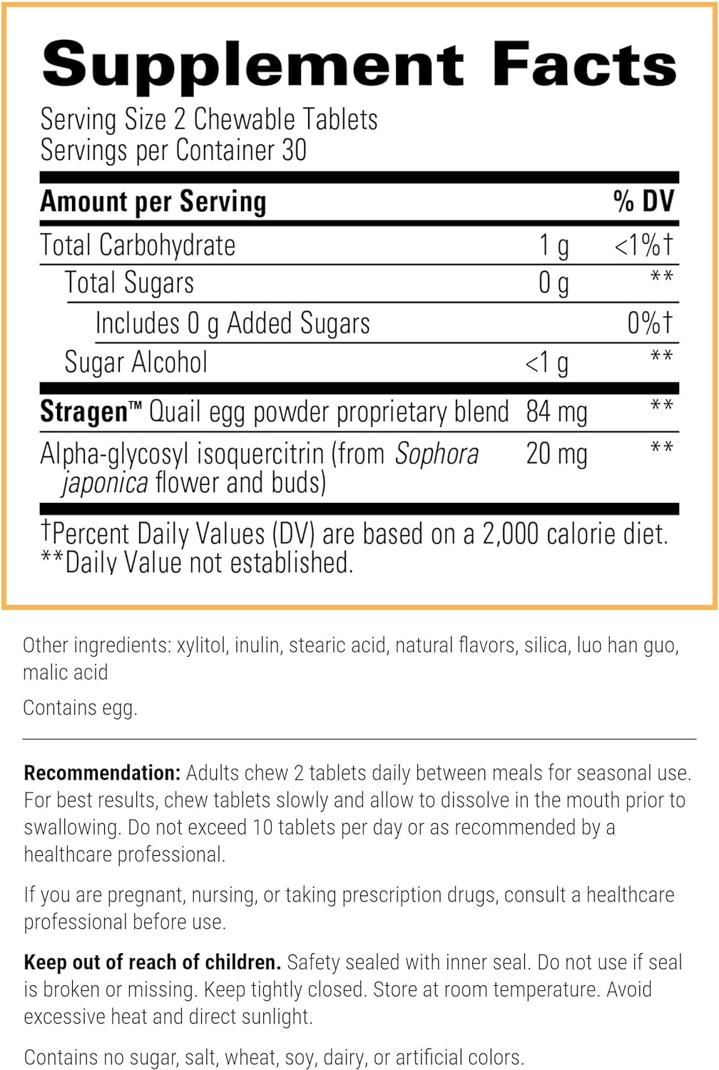 ALLQLEAR - Fast-Acting Seasonal Supportv- Berry Flavored - 60 Chewable Tablets 