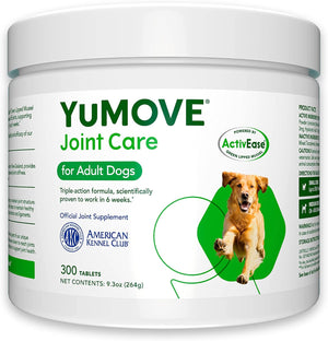 Yumove Adult Dog Tablets | Hip and Joint Supplement for Dogs with Glucosamine, Chondroitin, Hyaluronic Acid, Green Lipped Mussel | Dogs Aged 6 to 8 | 120 Count Tablets, Treat Colored