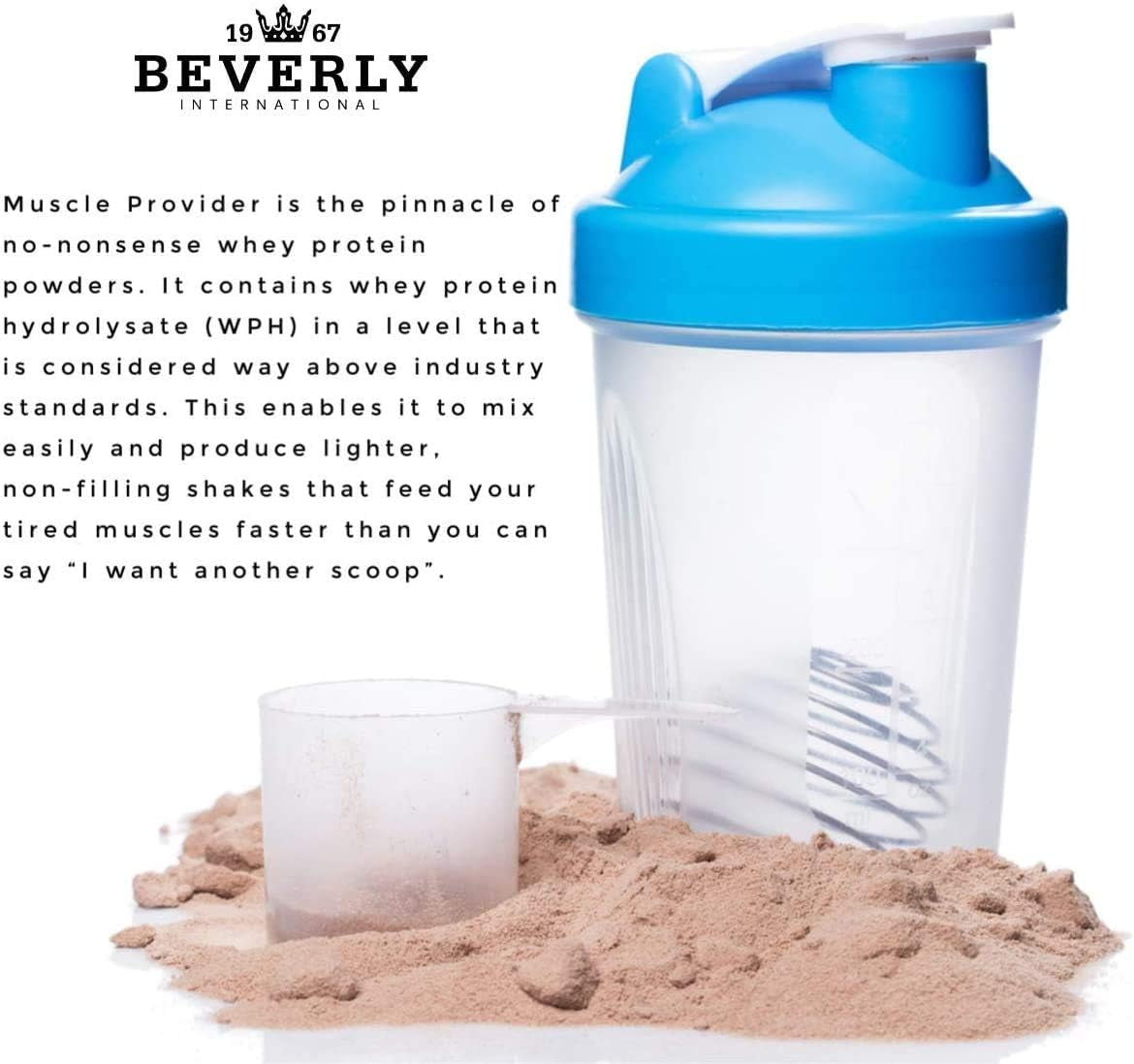 Beverly International Muscle Provider, 30 Servings, Chocolate. Super-Fast-Absorbing Whey Protein Powder for Recovery, Lean Muscle. Fills Your Muscles, Not Your Stomach. Tastes like Ice Cream! 