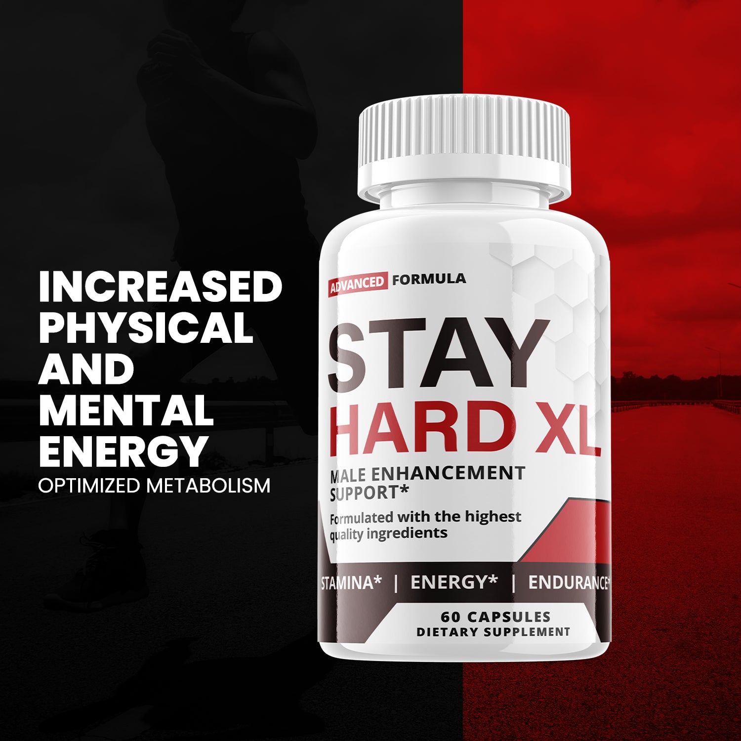 Stay Hard XL - Male Virility - 3 Bottles - 180 Capsules