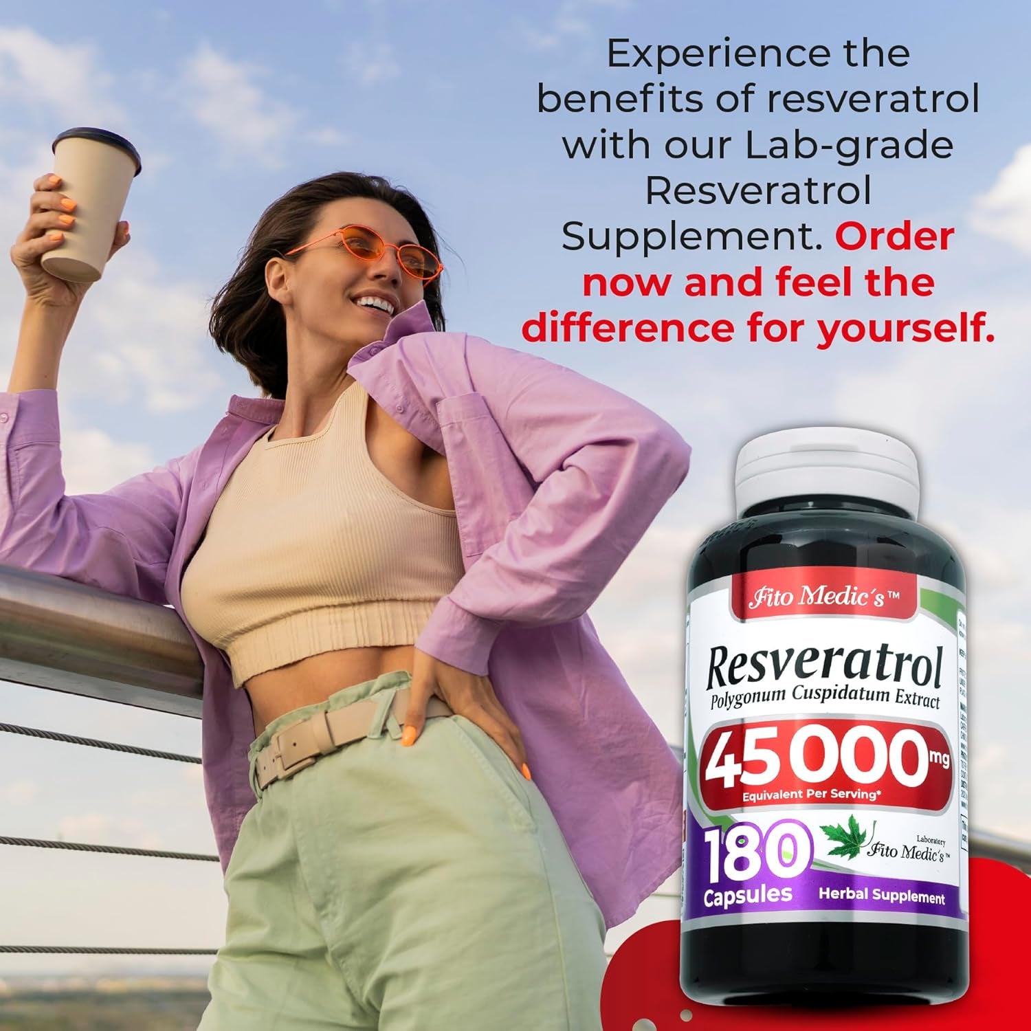 Lab | Resveratrol |180 Capsules | 45000 Mg | Resveratrol Supplement | Resveratrol Organic | Resveratrol Supplement Organic| Resveratrol Supplements | Resveratrol Capsules | Ultra High Absorption. 