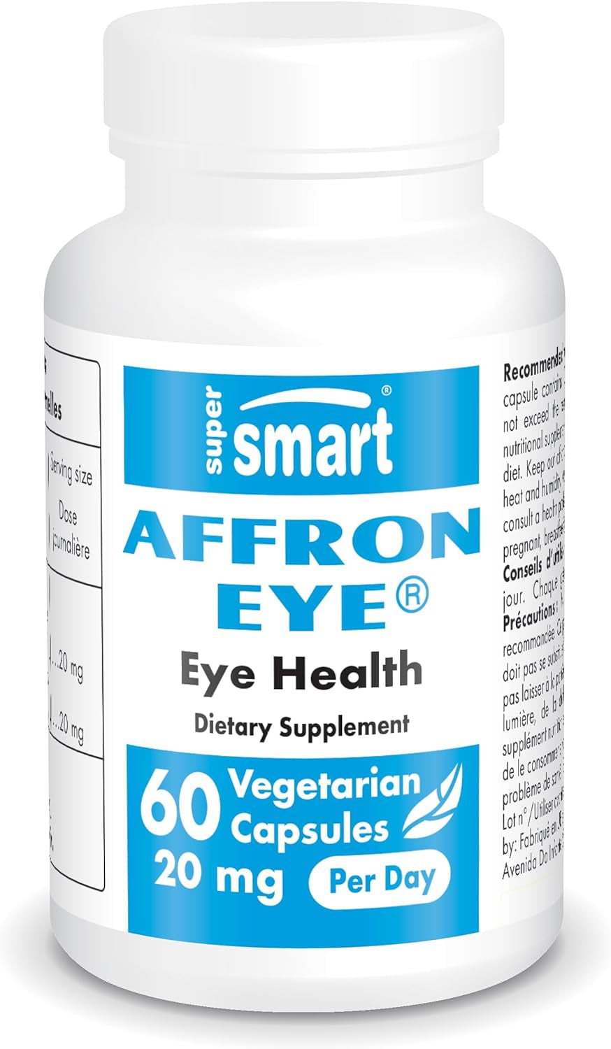 '- Affron Eye 20Mg per Day - Saffron Supplement 3% Crocin - Saffron Stigma Extract (Crocus Sativus) - Eye Vitamins - Macular Support | Non-Gmo & Gluten Free - 60 Vegetarian Capsules