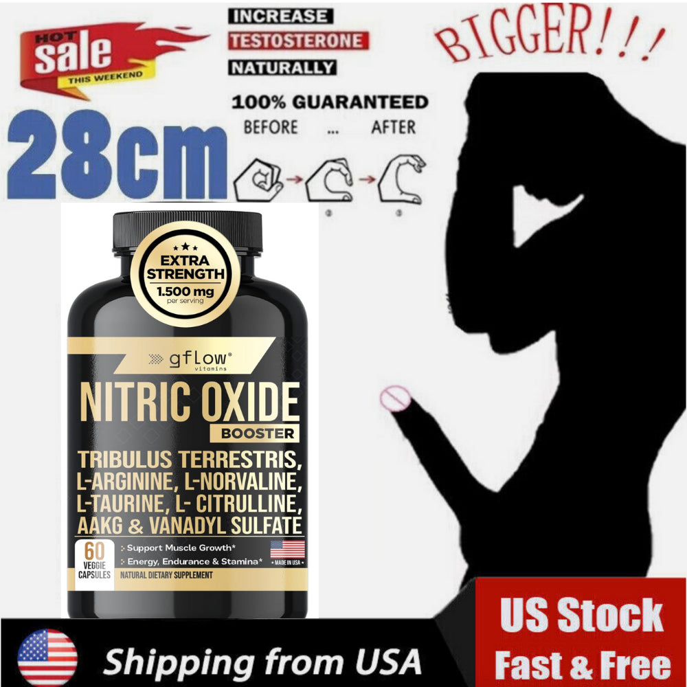 L-Arginin 60 Capsules Nitric Oxide, Testosteron Booster Men'S Health Support 