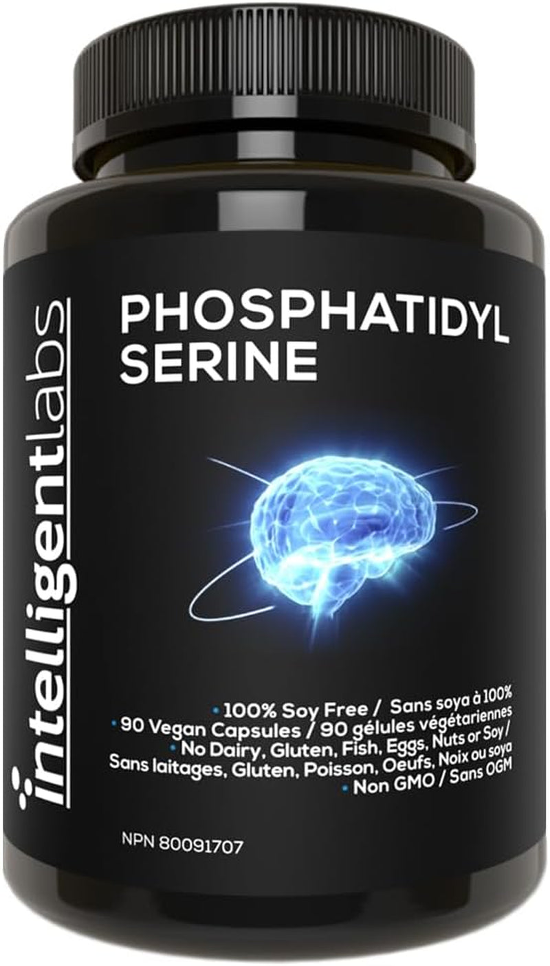 Intelligent Labs Phosphatidylserine Supplement 100Mg | 90 High Strength Phosphatidylserine Capsules | 100% Soy and Allergen Free | Pure 