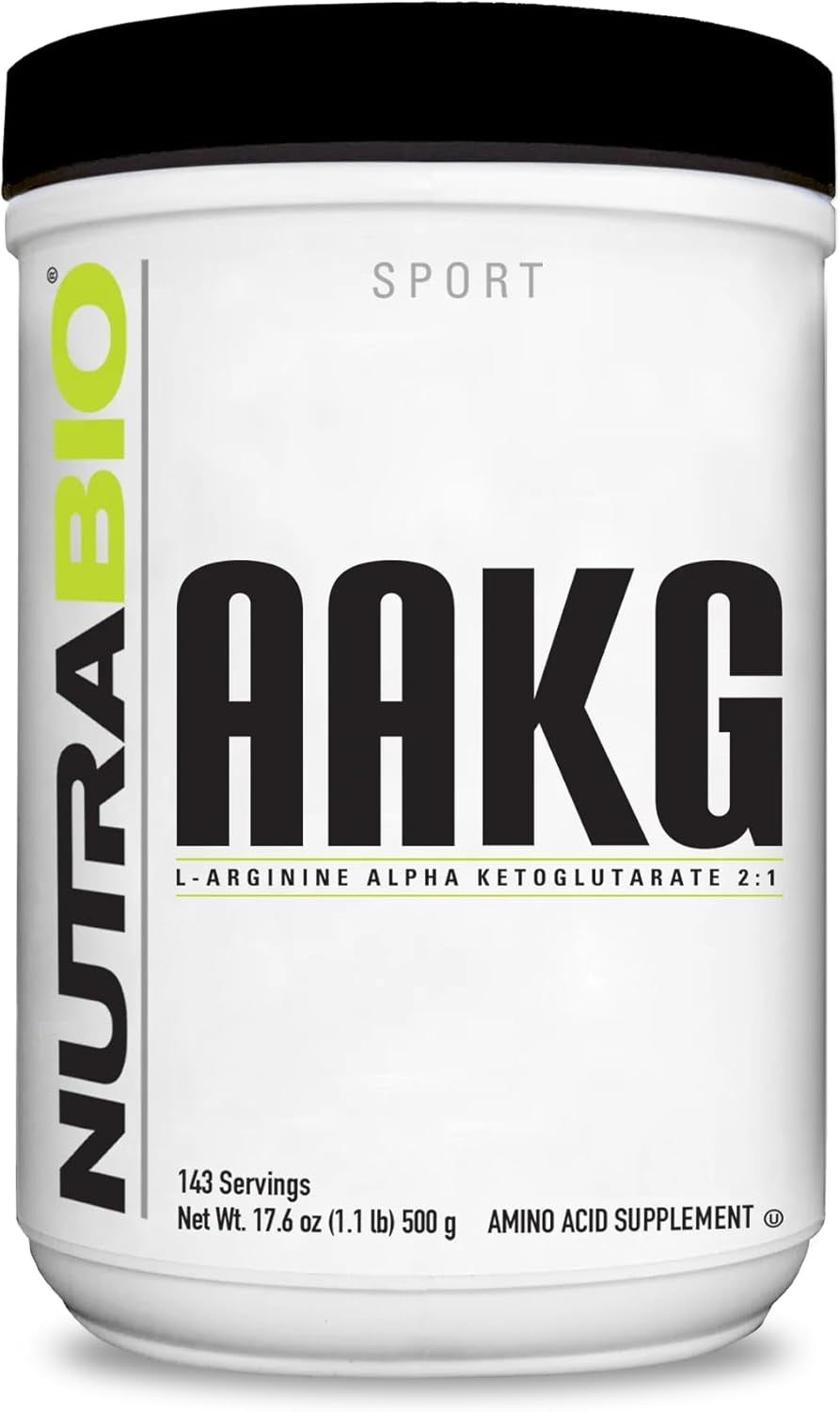 Nutrabio Arginine AKG Workout Supplement Powder, 500G – Helps Support Lean Mass Gains, Boost Nitric Oxide, and Enhance Muscle Growth