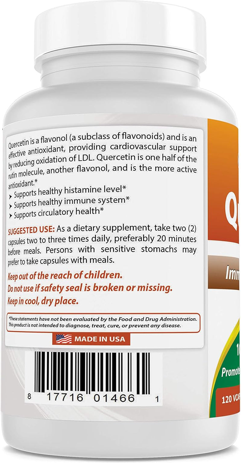 Best Naturals Quercetin 1000 Mg/Serving 120 Veggie Capsules (120 Count (Pack of 1))
