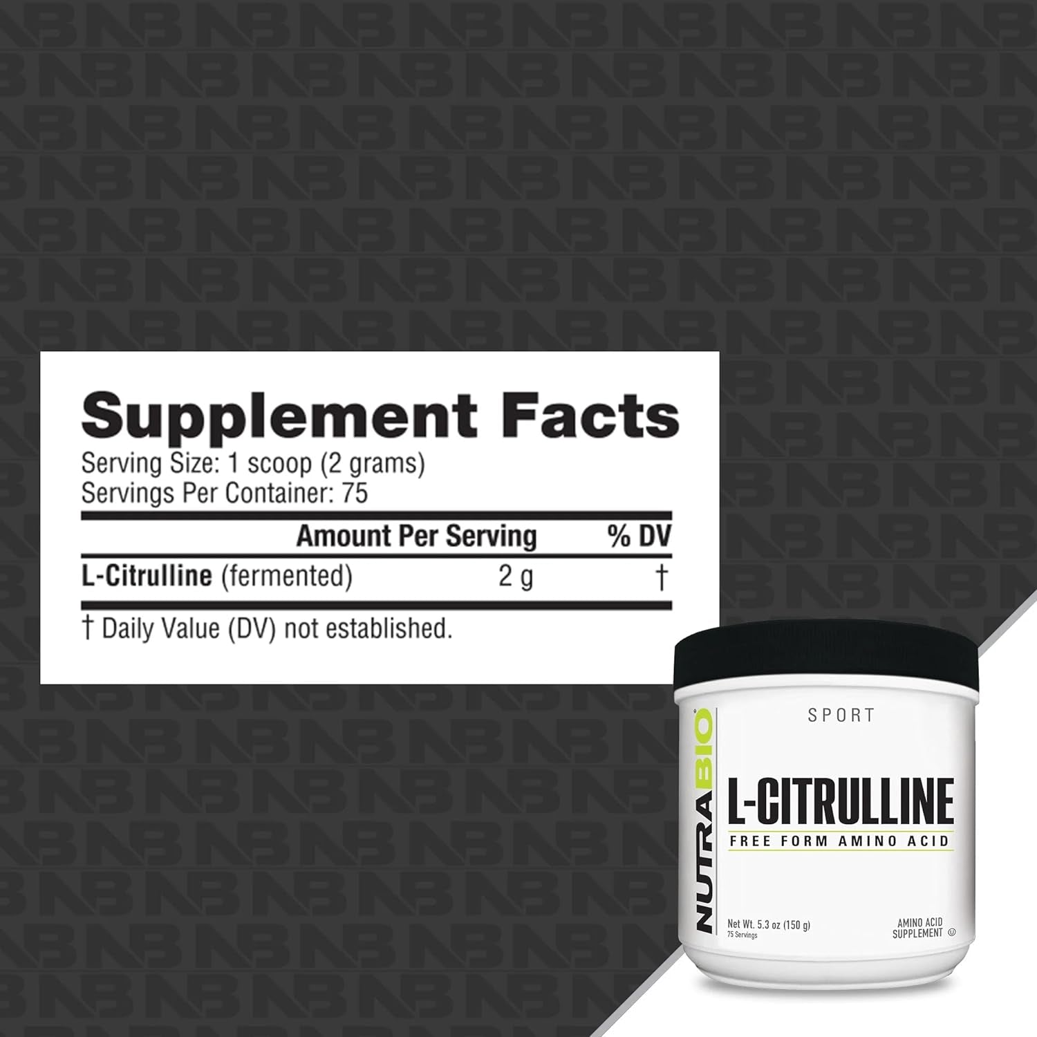 L-Citrulline, Free Form Amino Acid, 5.3 Oz (150 G), Nutrabio