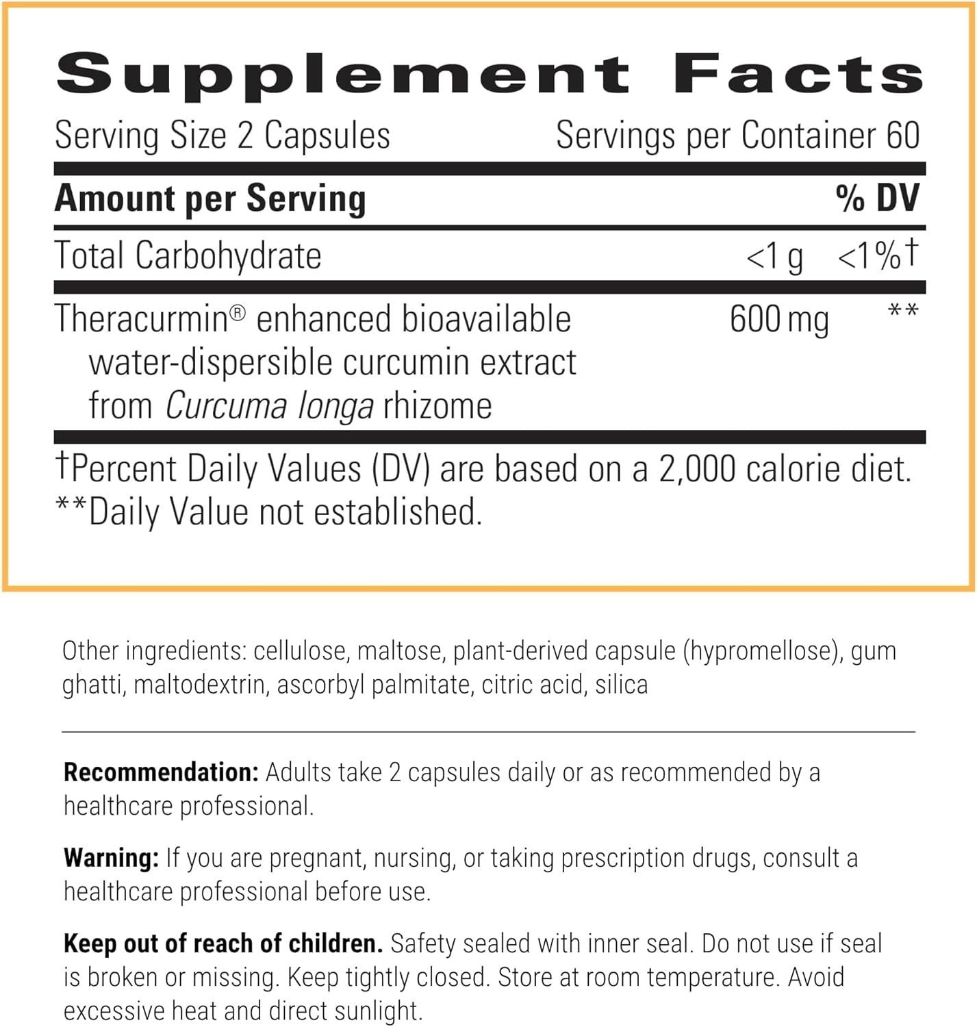Theracurmin HP - High Absorption Turmeric & Curcumin Supplement - 27X More Bioavailable - Relief of Minor Discomfort Due to Occasional Overuse* - Vegan - 120 Capsules 