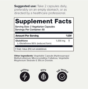 Glutathione & NAC Bundle - 1300Mg Ultra High Purity 98%+ NAC and Glutathione 1000Mg Concentrated Formula - Highly Purified and Highly Bioavailable