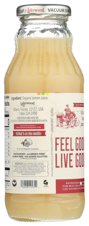 LAKEWOOD JUICE LEMON PURE ORG, 12.5 FO by Lakewood