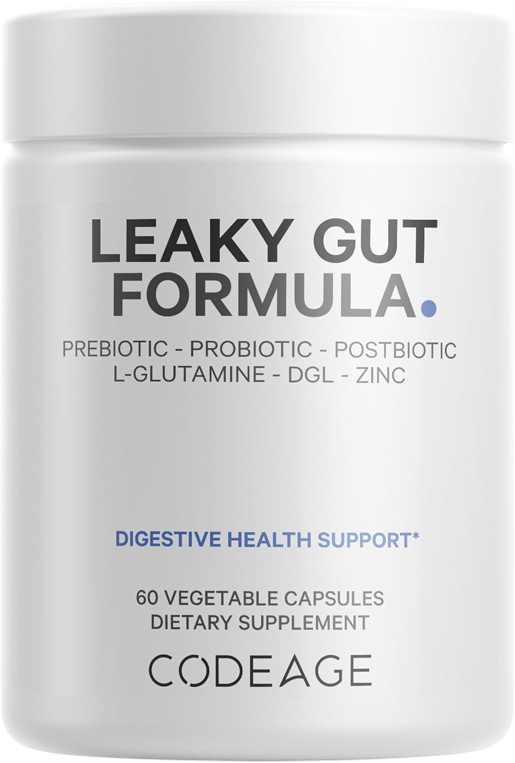 Leaky Gut, L-Glutamine for Gut Health Support, N-Acetylglucosamine Supplement, Probiotic, Butyric Acid, Polyphenols, Quercetin, DGL, Berberine, Bioperine, Cinnamon, Vegan, Non-Gmo, 60 Capsules