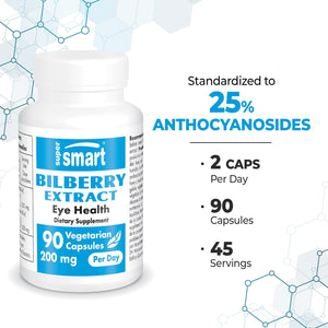 '- Bilberry Extract (High Strength) - 25% Anthocyanin - Bilberry Supplement for Eyes - Vaccinium Myrtillus Fruit Supplement | Non-Gmo & Gluten Free - 90 Vegetarian Capsules 