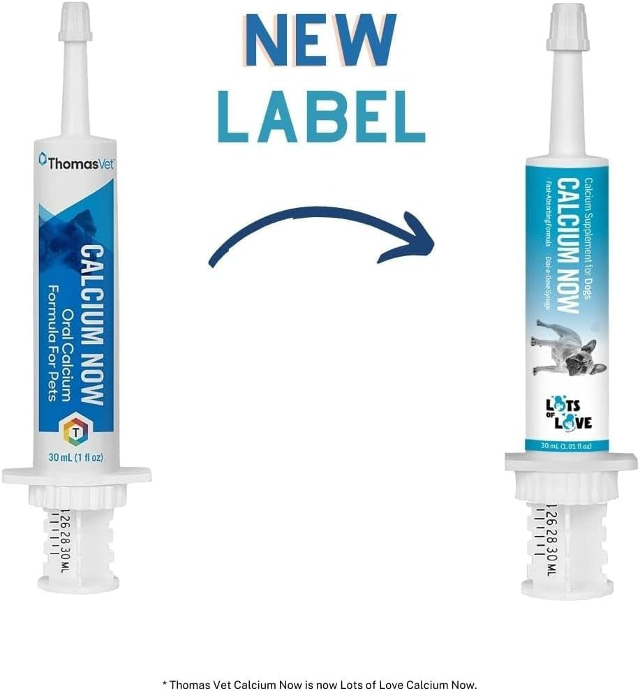 Calcium Now - Oral Calcium for Whelping Dogs - Dog & Cat Calcium Supplement Paste - Lots of Love (30 Ml) (30 Ml)