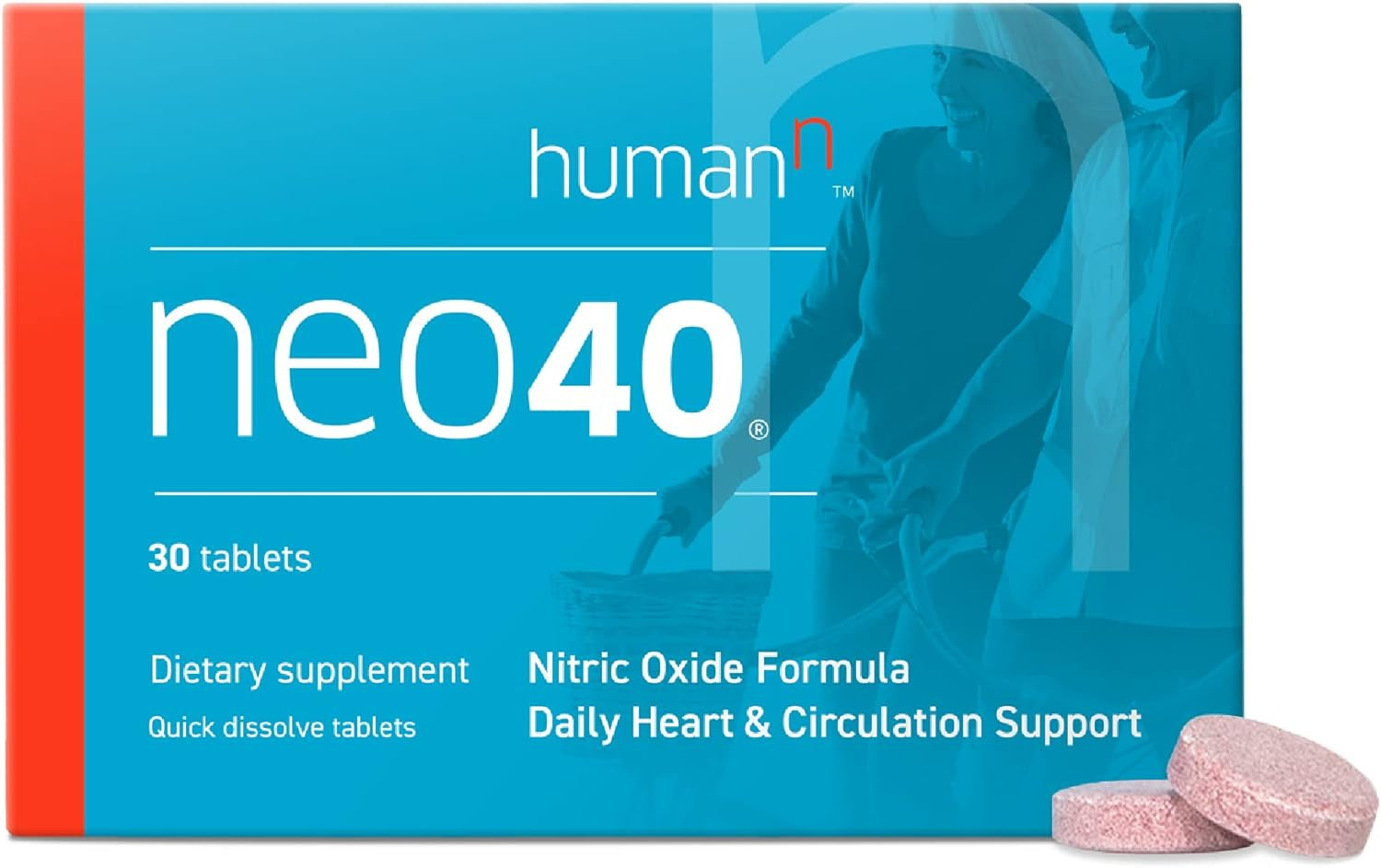 Neo40 Daily Heart & Blood Circulation Supplements to Boost Nitric Oxide - Supports Blood Pressure - from Maker of Superbeets -Includes 30 Dissolvable 
