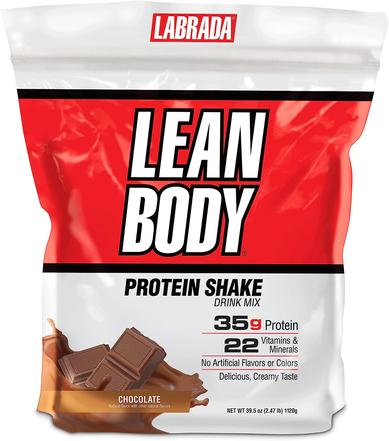 Labrada Nutrition Lean Body Hi-Protein Meal Replacement Shake, Chocolate, 2.47 Pound Tub(Pack of 1) 