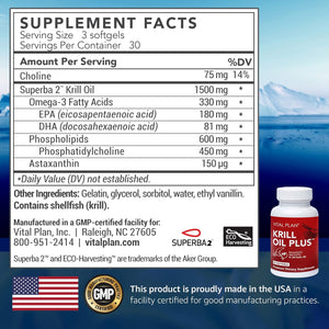 Krill Oil plus Supplement - 90 Krill Omega-3 Softgels Researched & Approved by Dr. Bill Rawls - Astaxanthin Supplement for Heart, Liver & Brain Health