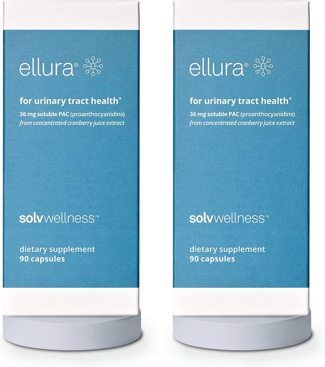 Ellura Solv Wellness Clinically Proven Cranberry Supplement: Get Ahead of Utis with 36Mg of 100% Bioavailable PAC, 30 Capsules