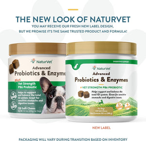 Veterinarian Strength Advanced Probiotics, Healthy Enzymes and PB6 Probiotic Supplement for Your Dogs Stomach, Intestine, Digestion and GI Tract Health, Made by Naturvet, 120 Soft Chews