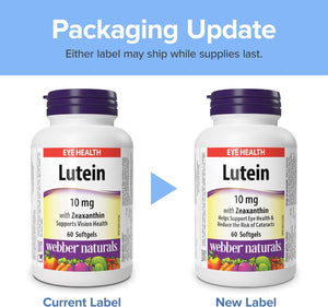 Webber Naturals Lutein with Zeaxanthin Softgel, 10Mg 60 Count