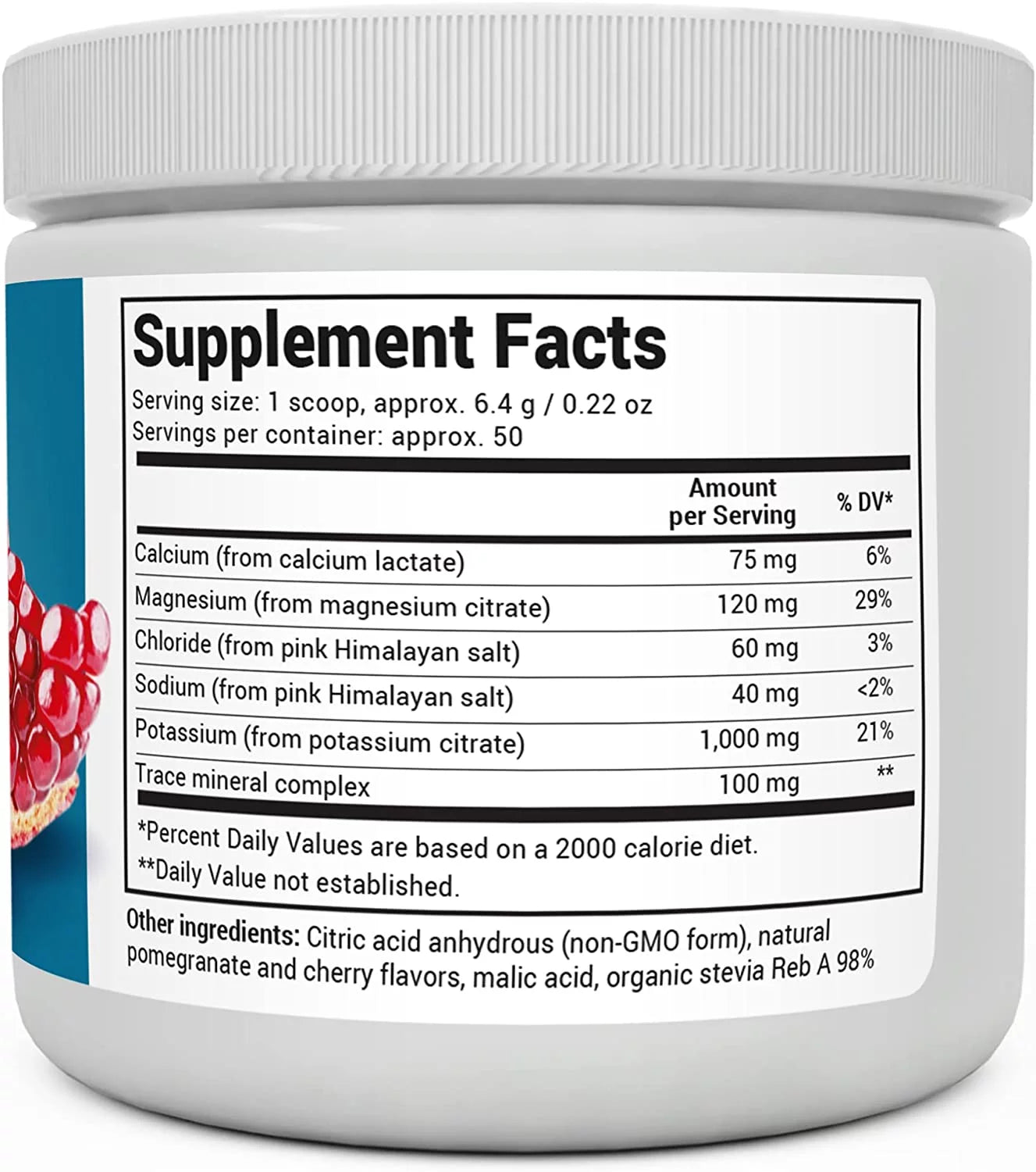 Electrolyte Powder, Pomegranate & Cherry Flavor - Hydration Powder, 50 Servings