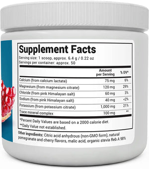 Electrolyte Powder, Pomegranate & Cherry Flavor - Hydration Powder, 50 Servings