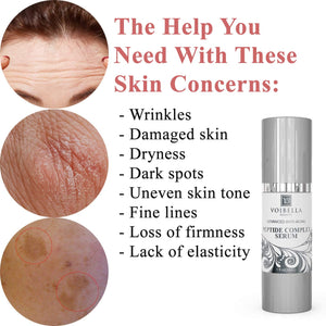 Peptide Complex Serum & Collagen Support for Face - Natural & Organic anti Aging Skin Serum - Peptides, Hyaluronic Acid, Amino Acids & Vitamin E for Wrinkles, Hydrating, Firming & Elasticity 