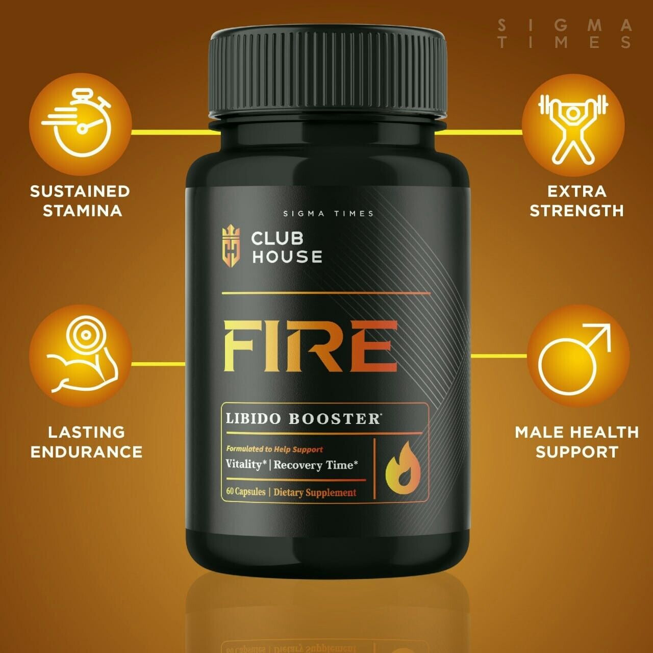 Clubhouse Fire Male Supplement for Advanced Stamina and Virility 60Ct