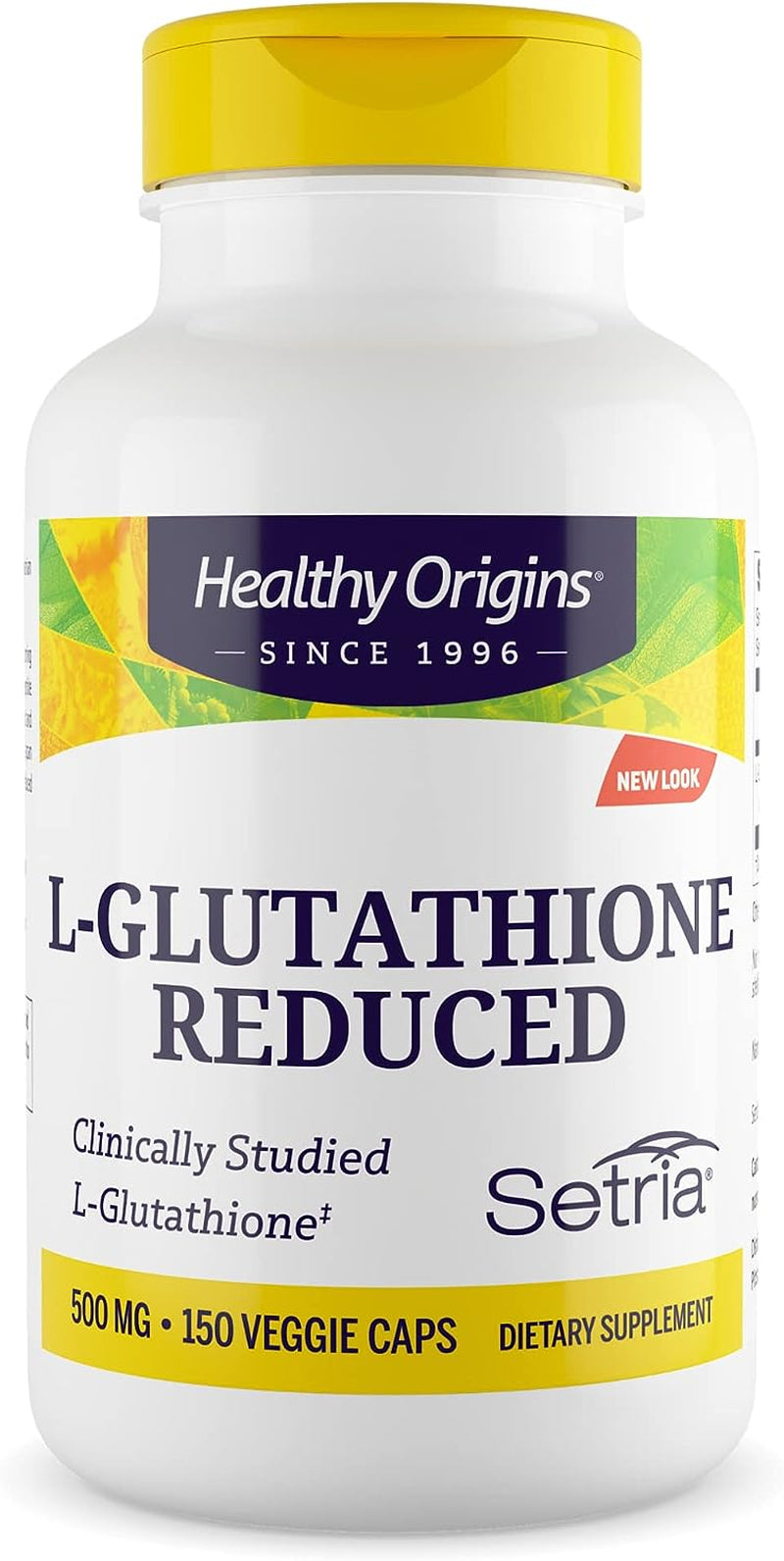 L-Glutathione (Setria) Reduced, 500 Mg - Immune Support Supplement - Collagen & Antioxidant Support - Gluten-Free Supplement - 60 Veggie Capsules