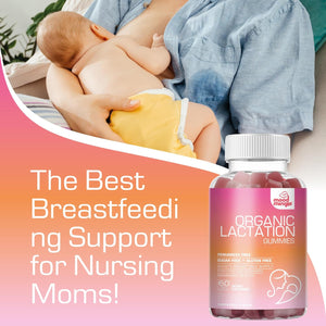 Lactation and Postpartum Support Gummies - with Blessed Thistle, Fennel Seed, Milk Thistle, Moringa, Sunflower Lecithin, Vitamin D3 & B12 - Increase Milk Supply Milk Production