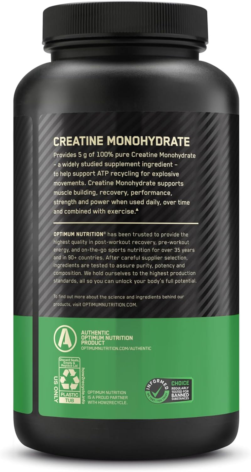 Optimum Nutrition Micronized Creatine Monohydrate Powder, Unflavored, Keto Friendly, 60 Servings (Packaging May Vary) 