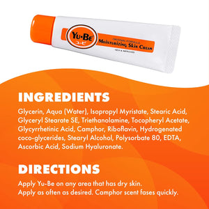 Yu-Be Moisturizing Skin Cream Tube (Duo): Dry & Damaged Skin Relief Cream for Night and Day | Deeply Hydrating Moisturizer for Cracked, Chapped Skin | Vegan Paraben & Cruelty Free - 1 Fl Oz/28Ml X 2