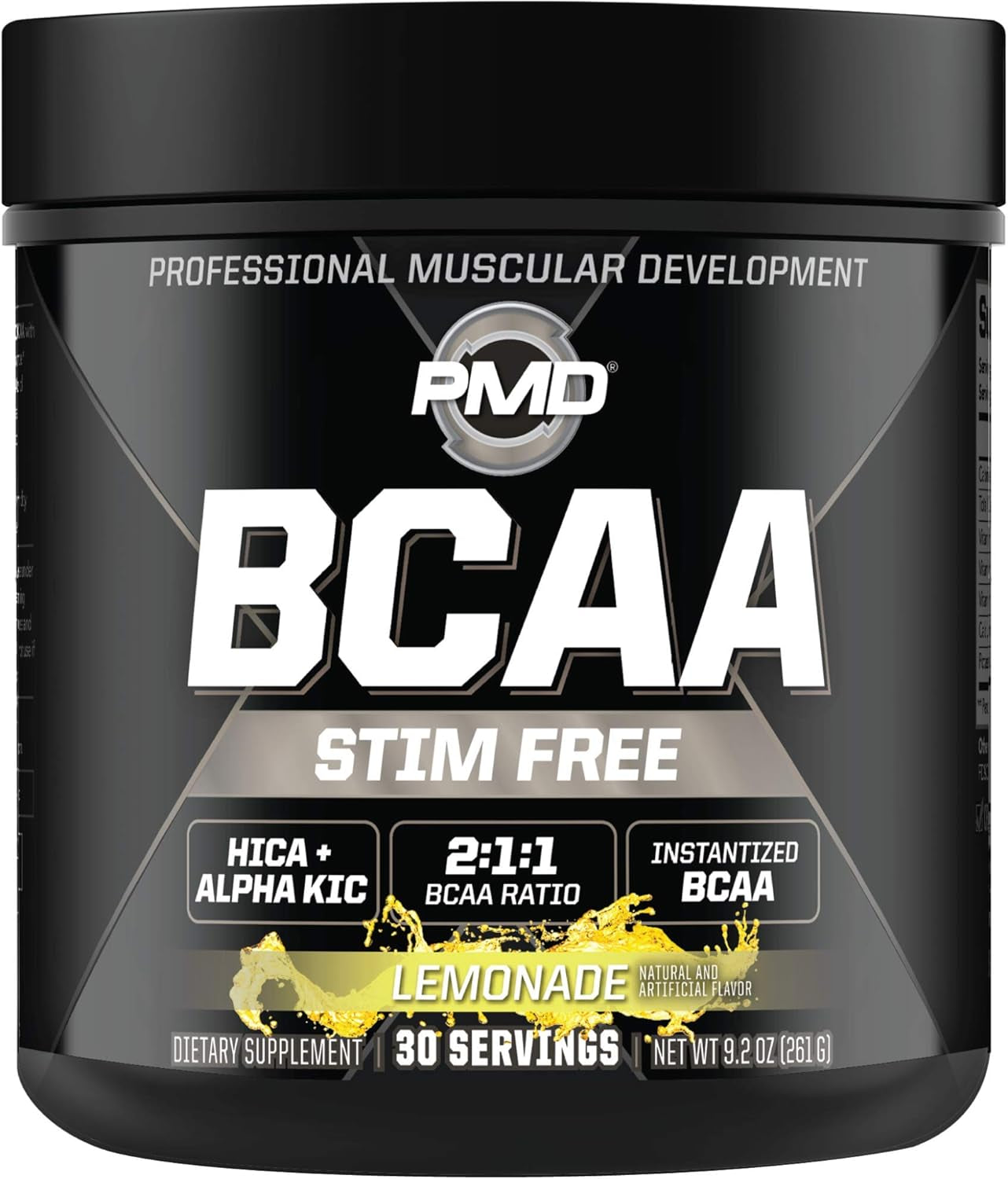 PMD Sports BCAA Stim-Free Amino Acids - Better Workout Performance, Enhanced Recovery, Daily Energy, Muscle Builder, and Muscle Sparing - BCAA Powder Drink Mix - Watermelon (30 Servings)