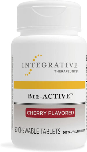 '- B12-Active - Fast-Absorbing -Methylcobalamin - Cherry Flavored - 30 Chewable Tablets