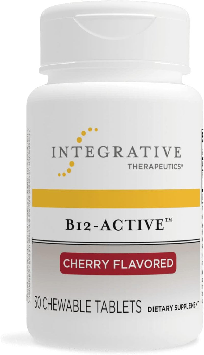 '- B12-Active - Fast-Absorbing -Methylcobalamin - Cherry Flavored - 30 Chewable Tablets
