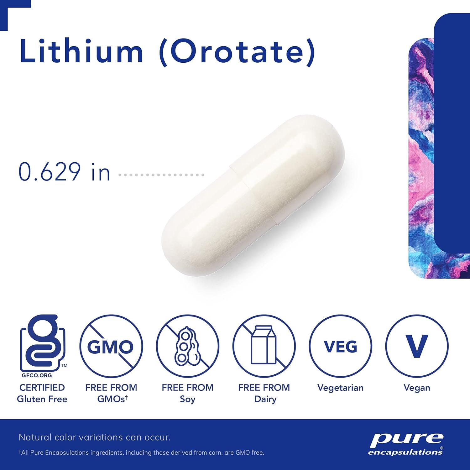 Lithium (Orotate) 1 Mg | Support for Calmness and Behavior | 90 Capsules 