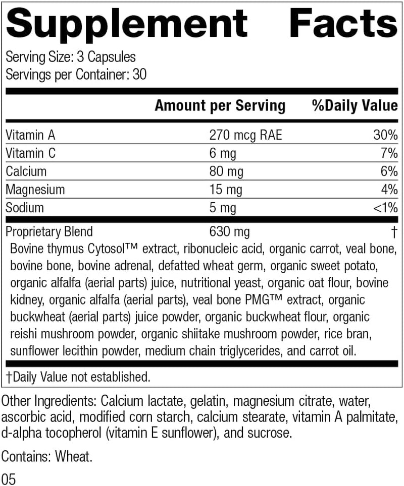 Standard Process Congaplex - Thymus Gland Support Supplement - Support Immune Health with Calcium Lactate, Magnesium, Vitamin C & Vitamin a - Immune System Aid with Mushroom Powder - 150 Capsules 