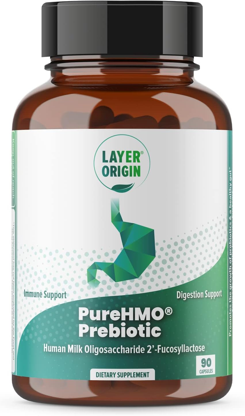 Layer Origin | Purehmo Human Milk Oligosaccharide (HMO 2'-FL) Prebiotic - Feed 180 Billion Probiotics/Serving, 30-Day Supply