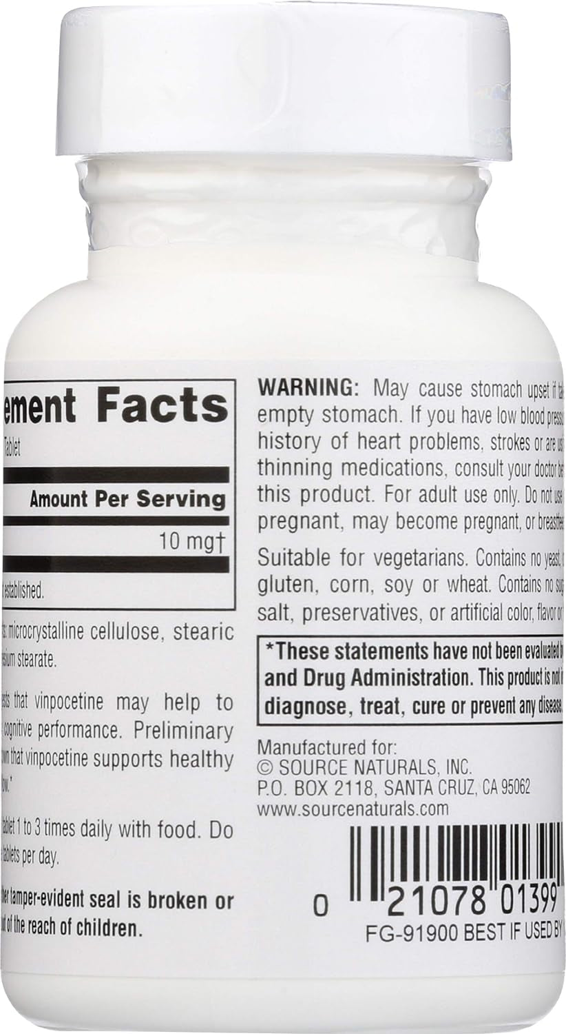 SOURCE NATURALS 10Mg 120 Tb Vinpocetine, 120 CT