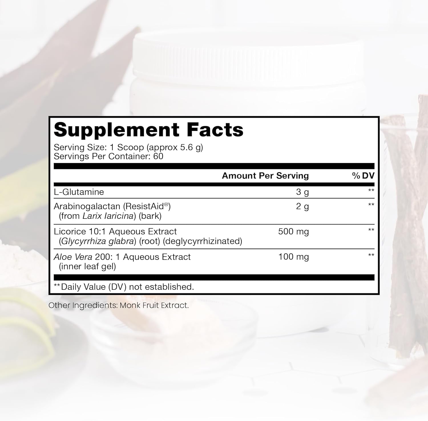 Leaky Gut Defense - Gut Health Support Supplement with L-Glutamine, Licorice Root Extract, Aloe Leaf, Arabinogalactan, Health Powder Drink for Men and Women- (60 Servings, 336G)