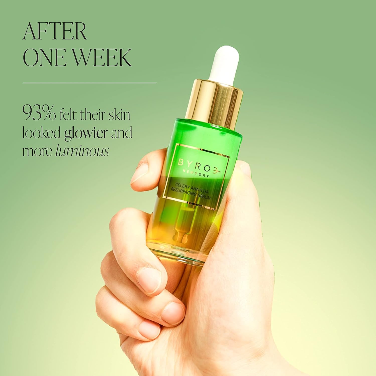 Byroe Exfoliating AHA Serum | Gentle Celery Serum for Resurfacing and Acne Prone Skin | Clarifying Pore Minimizer with Vitamin 12 Complex and LHA from Salicylic Acid | Vegan 30 ML