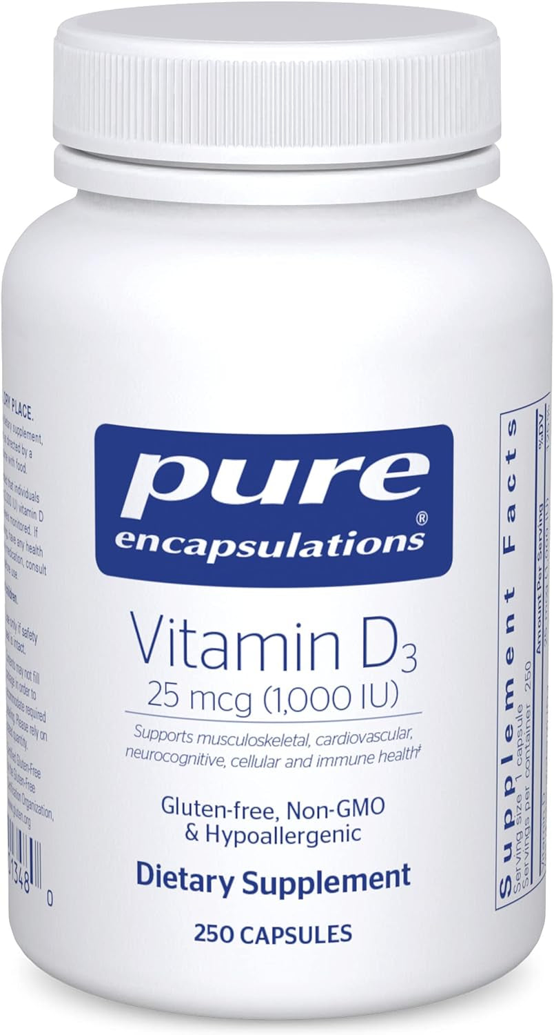 Pure Encapsulations Vitamin D3 25 Mcg (1,000 IU) - Supplement to Support Bone, Joint, Breast, Heart, Colon & Immune Health - with Premium Vitamin D 