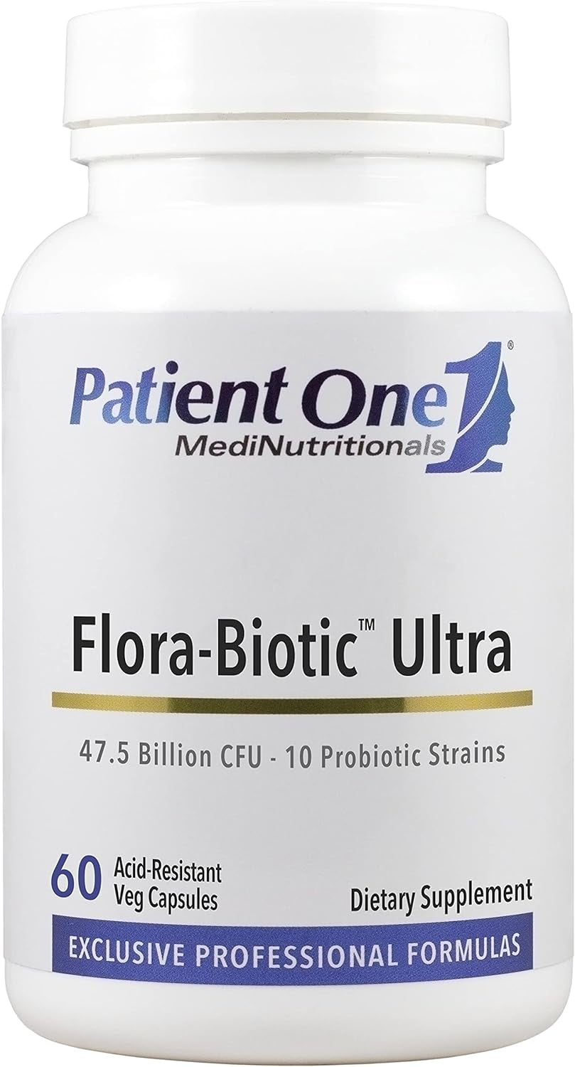 Flora-Biotic Ultra | Probiotic Supplement to Support Balanced Intestinal Flora* | 47.5 Billion CFU plus 10 Probiotic Strains | 60 Capsules